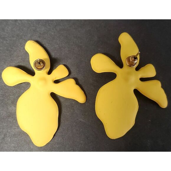 Floweragrant Earrings Exaggerated Yellow Flower Gold Cent 925 Anti Allergy Posts - Picture 11 of 11